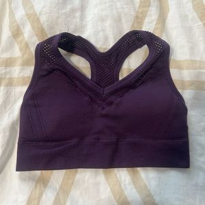 All in motion purple racerback sports bra